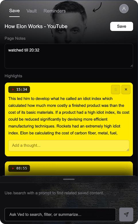 TreeVed save feature demo